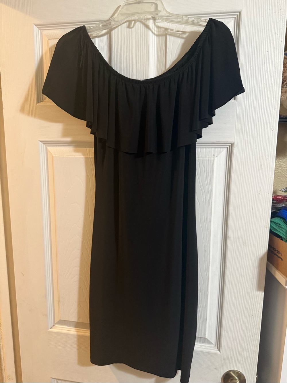 Annalee + Hope Black One-Shoulder Ruffle Dress